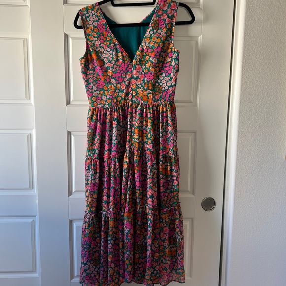 J Crew Floral Sleeveless Midi Dress - Picture 2 of 4